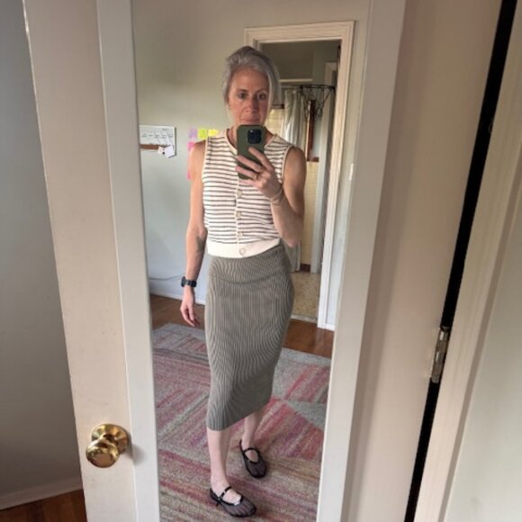 Anine Bing Julian Rib Knit Midi Skirt, Size Small - Picture 1 of 11